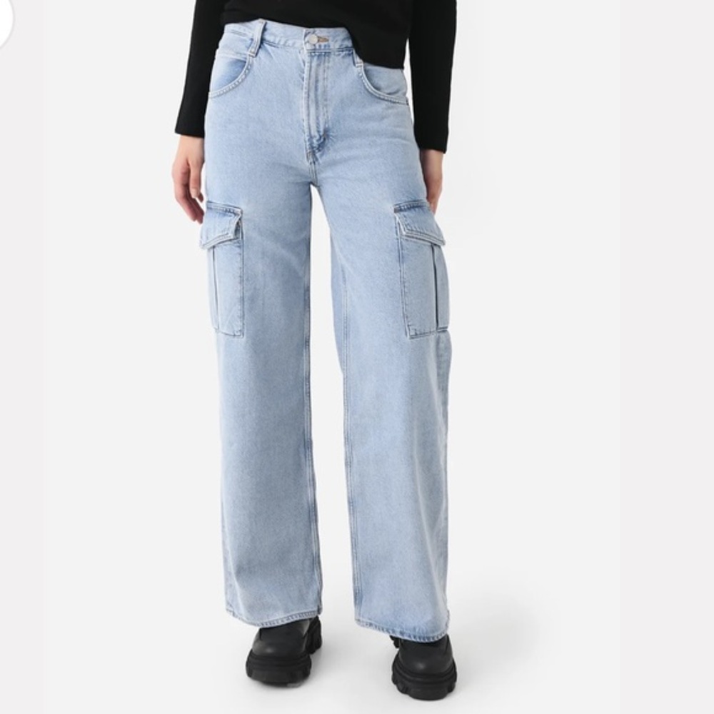 AGOLDE Minka Cargo Wide Leg Jean size 25 in Realm Wash